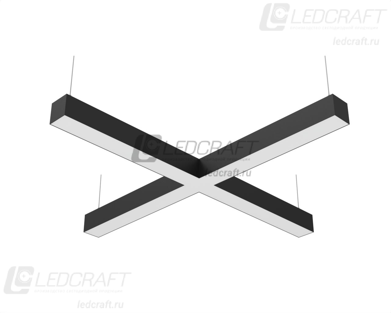 X-образный профильный контурный светодиодный светильник LC-XOB-5050 252 Вт 1200x1200 мм 6000К Опал - фото 1