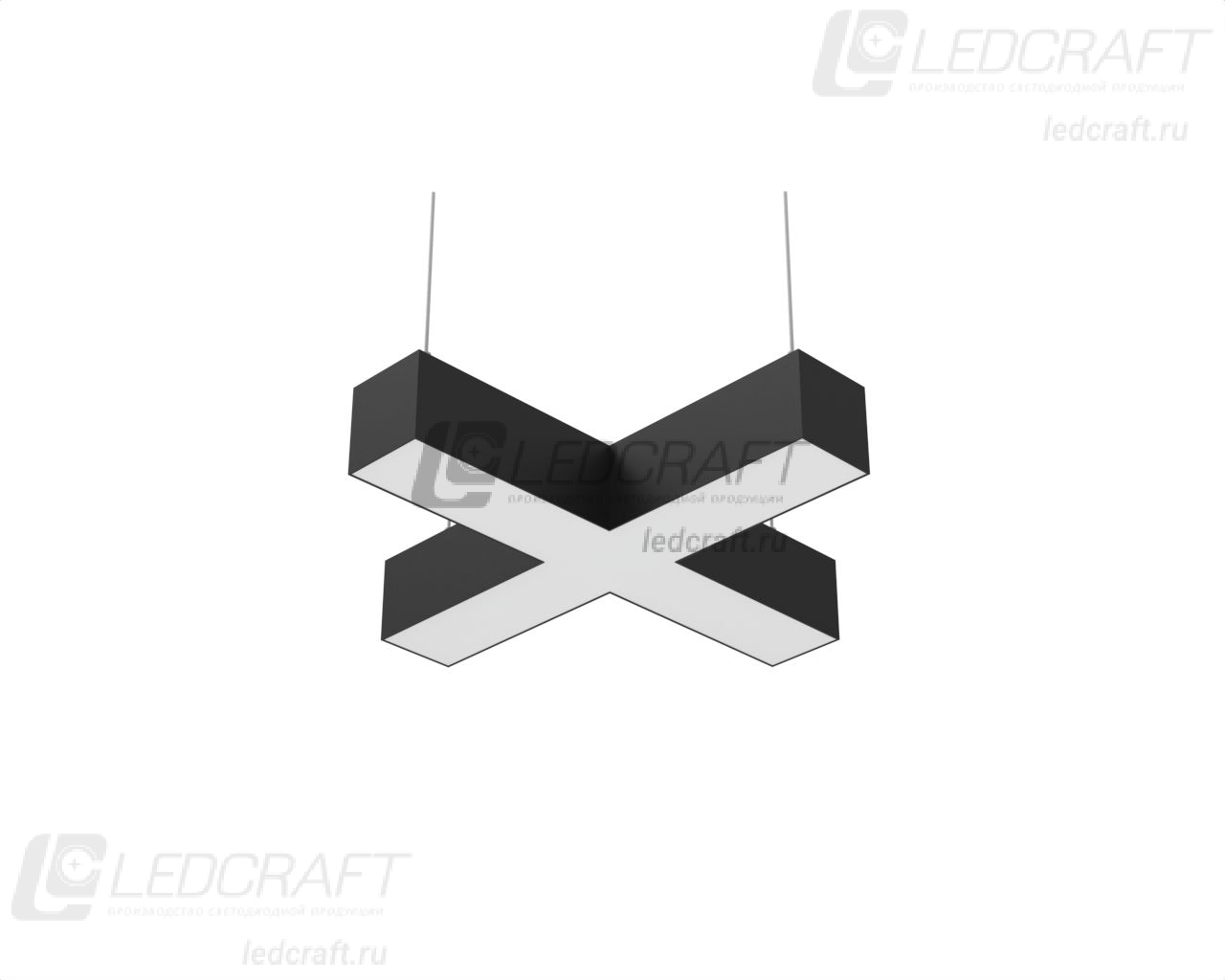 X-образный профильный контурный светодиодный светильник LC-XOB-5050 60 Вт 310x310 мм 6000К Опал - фото 1