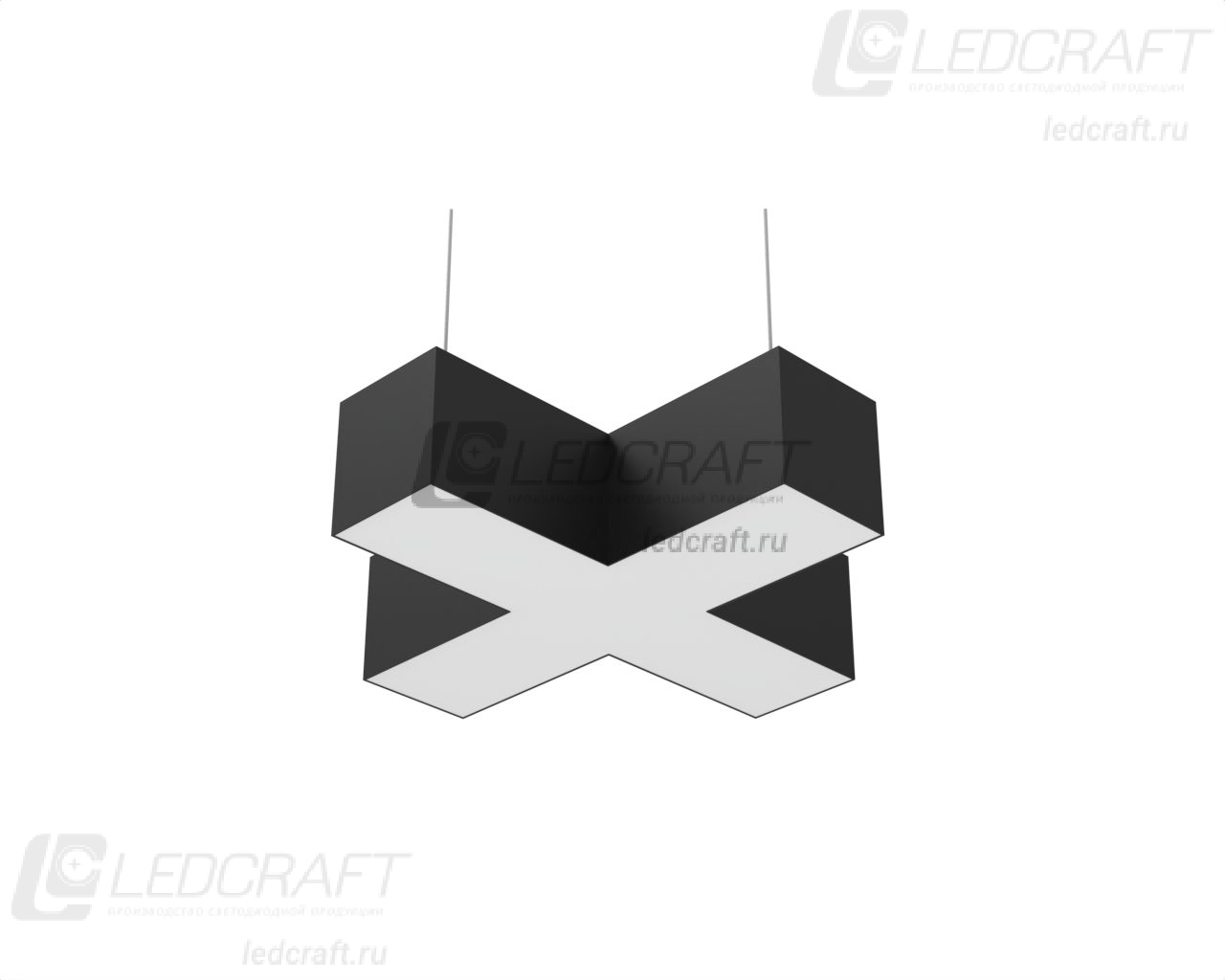 X-образный профильный контурный светодиодный светильник LC-XOB-7774 100 Вт 310x310 мм 6000К Опал - фото 1